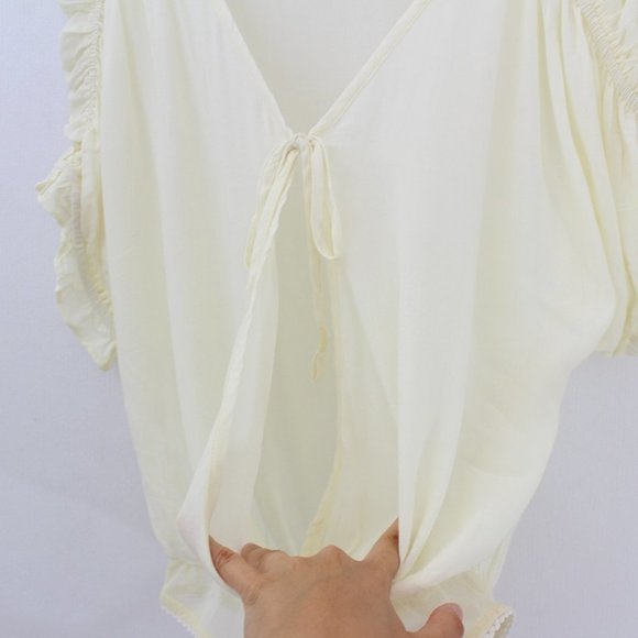 Free People Cleo Ivory Wrap Bodysuit - Picture 8 of 9